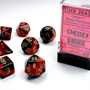 Set de 7 dés - Noir-Rouge/Or chessex