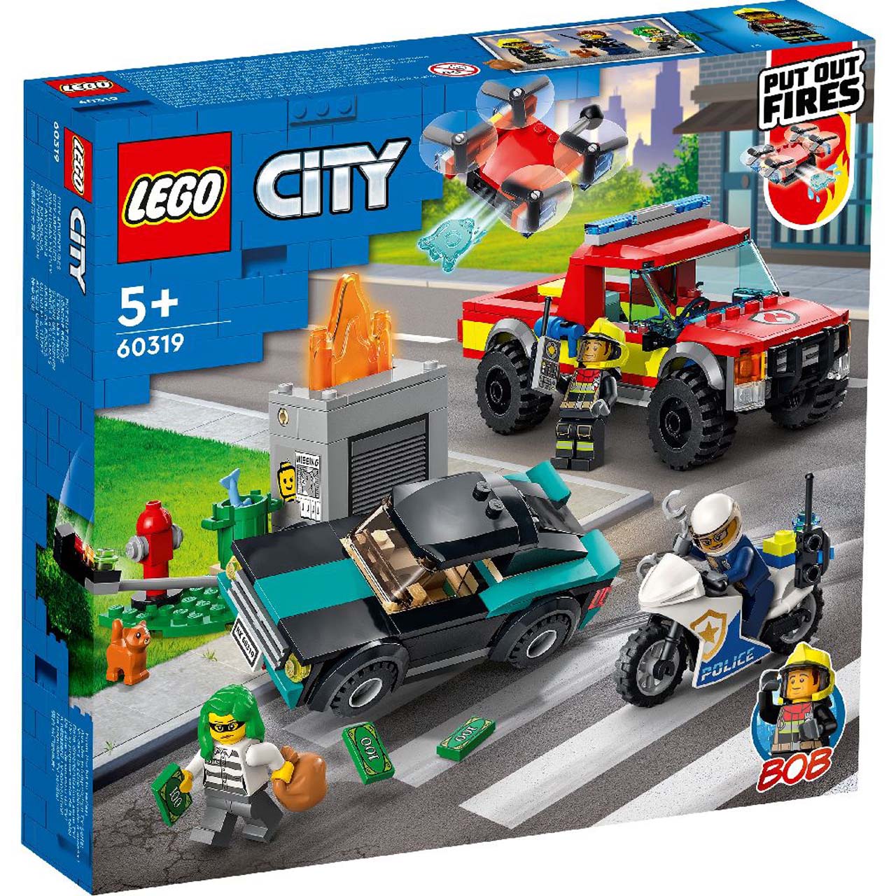 sauvetage des pompiers et la course-poursuite de la police lego City