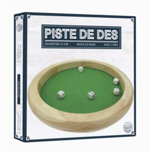 Piste 35cm bois avec 5 dés