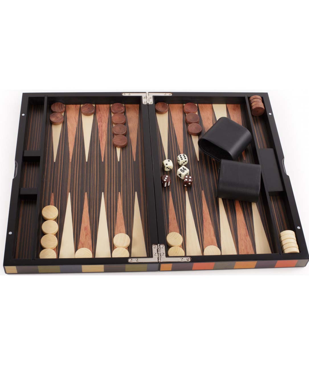 Backgammon marqueté Arlequin 38cm