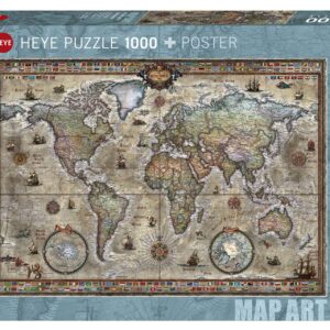 puzzle Retro World Map Art