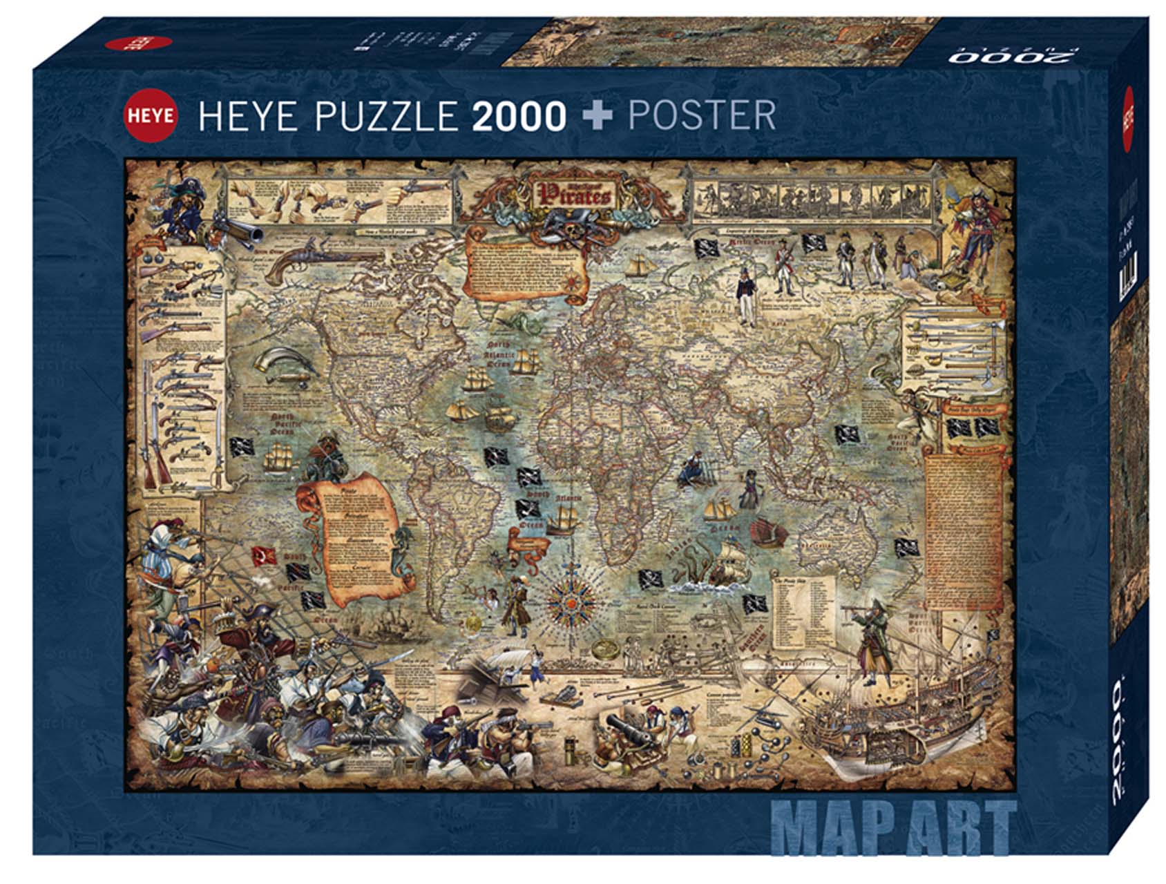 puzzle Pirate World Map Art