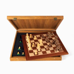 Coffret echecs 40cm acajou Manopoulos