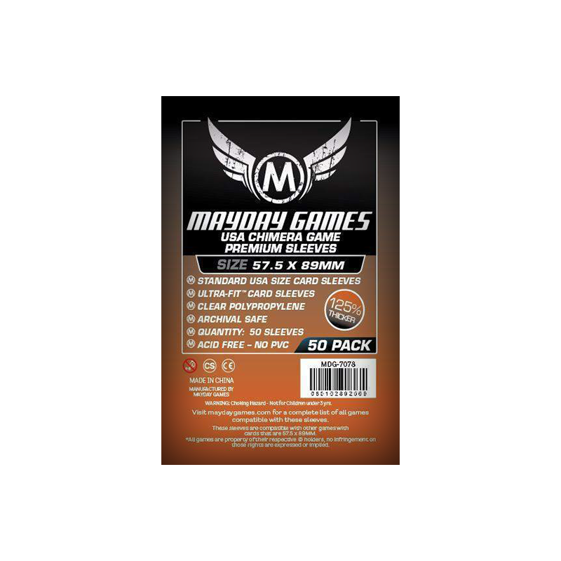 Paquet de 50 Sleeves Mayday 57,5x89mm Chimera Premium