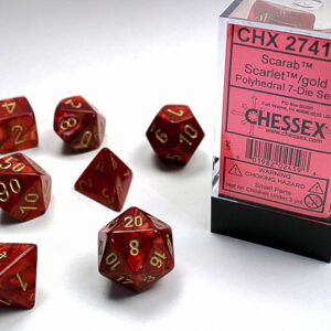 Set de 7 dés - Scarlet™/Or Scarab