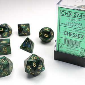 Set de 7 dés - Jade/Or Scarab