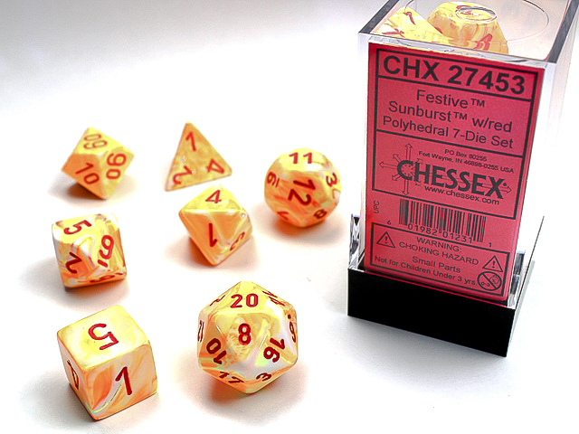 Set de 7 dés - Sunburst™/Rouge Festive