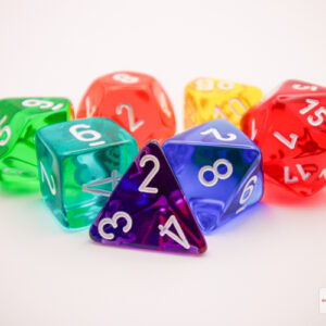 Set de 7 dés - Multicolore translucide