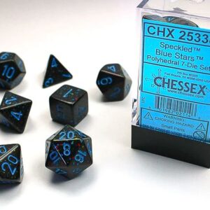 Set de 7 dés - Noir/Blue Stars