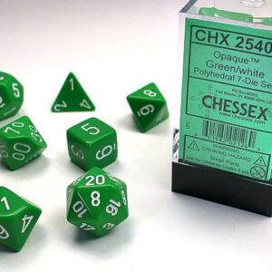 Set de 7 dés - Vert opaque