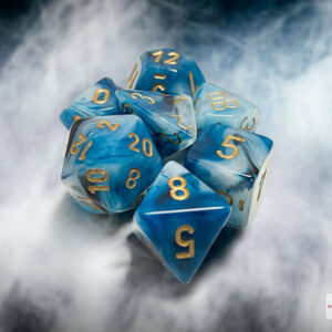 Set de 7 dés - Sarcelle/Or Phantom
