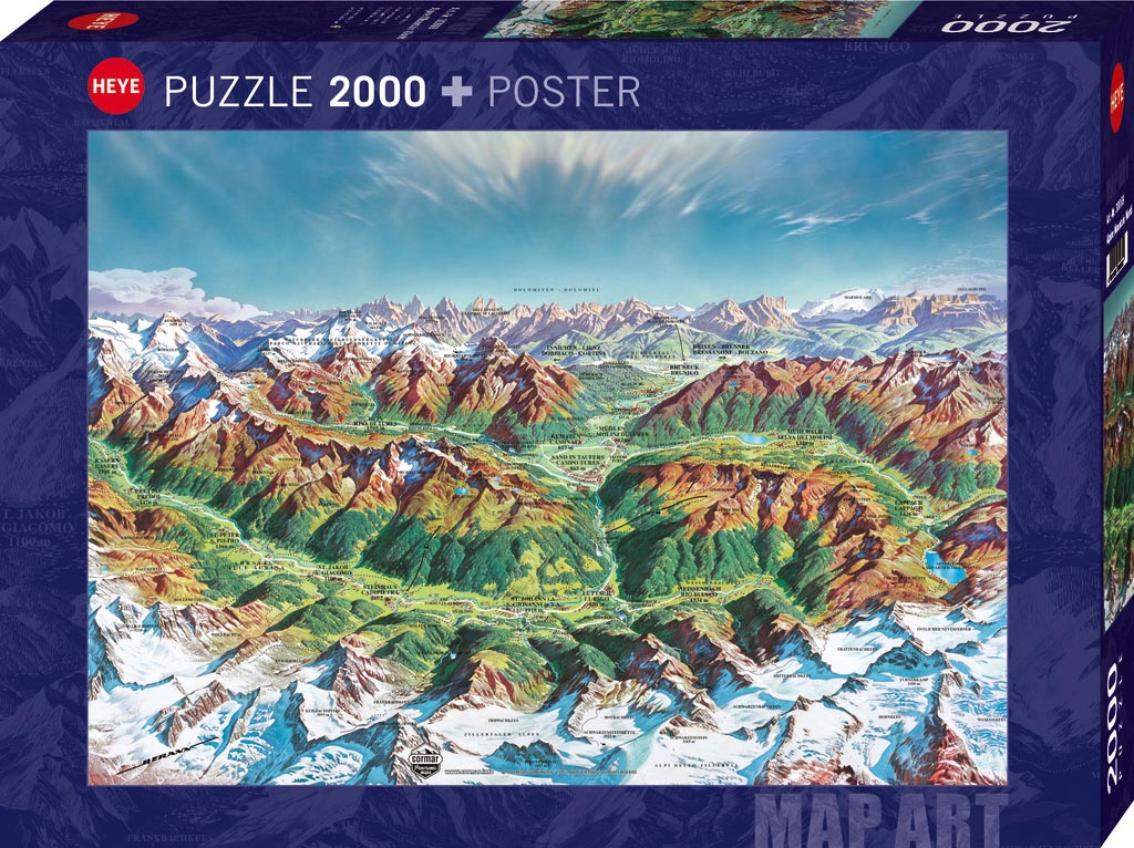 Alpine Mountain (Map Art)