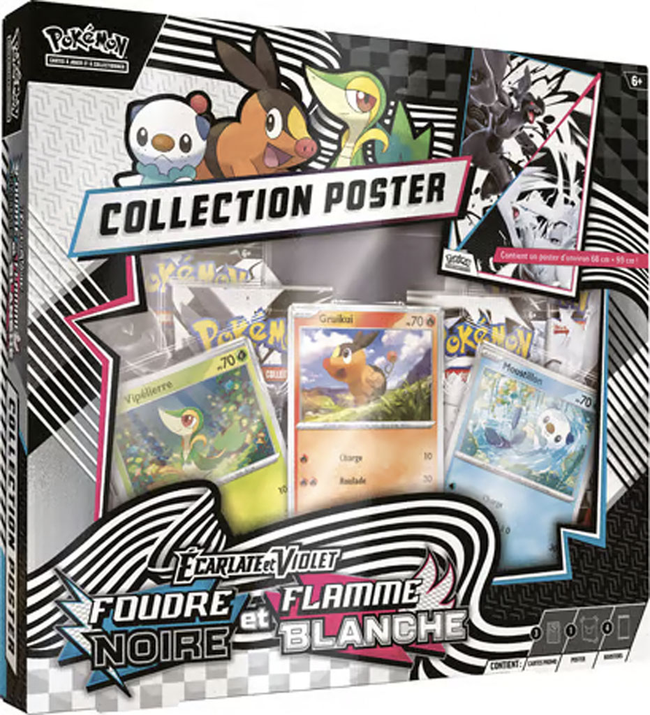 Pokémon EV10.5 : Coffret Poster Unys Foudre Noire et Flamme Blanche